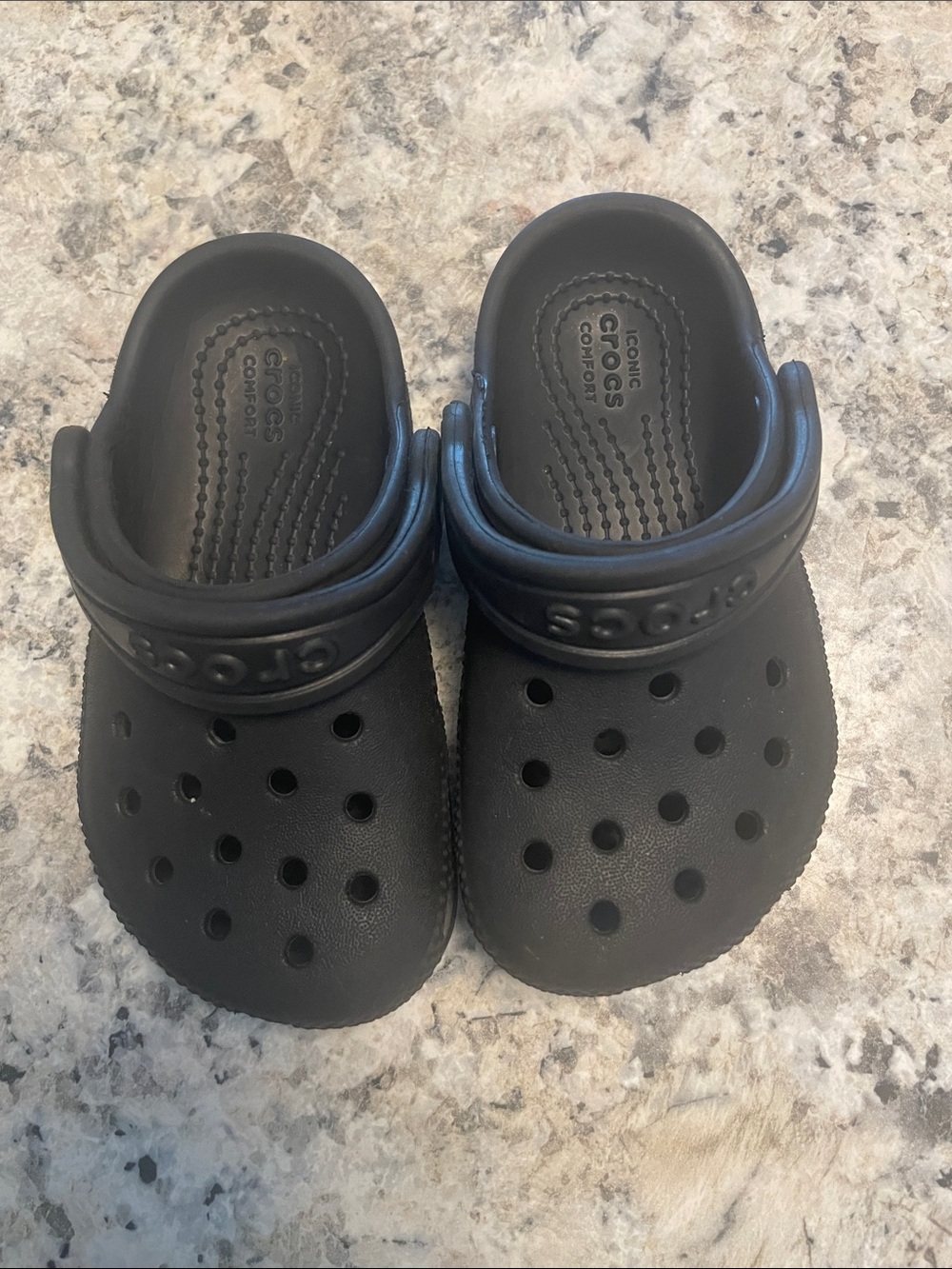 CROCS Kids Black Classic Clog with Heel Strap